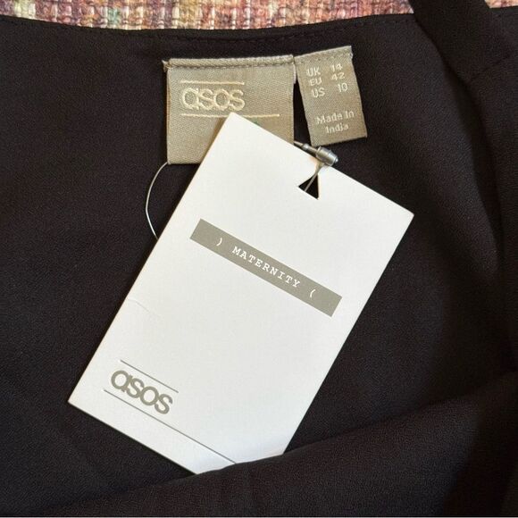 ASOS black size 10 Maternity tank top double layered - Picture 5 of 6